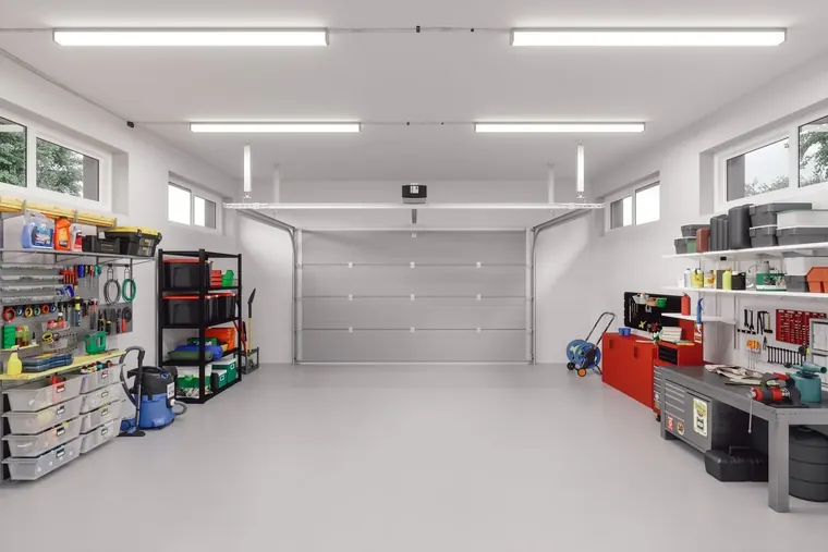 Spotlessly clean garage interior cleaned by Twin Cleaners