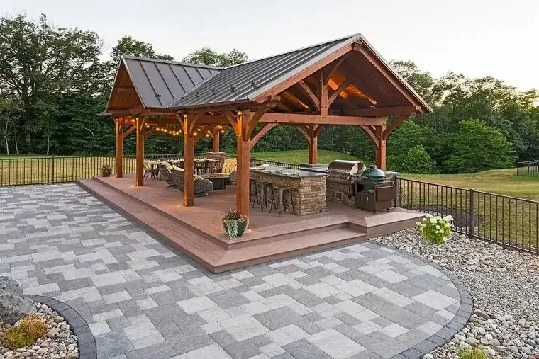 Premium outdoor pergola cleaned by Twin Cleaners