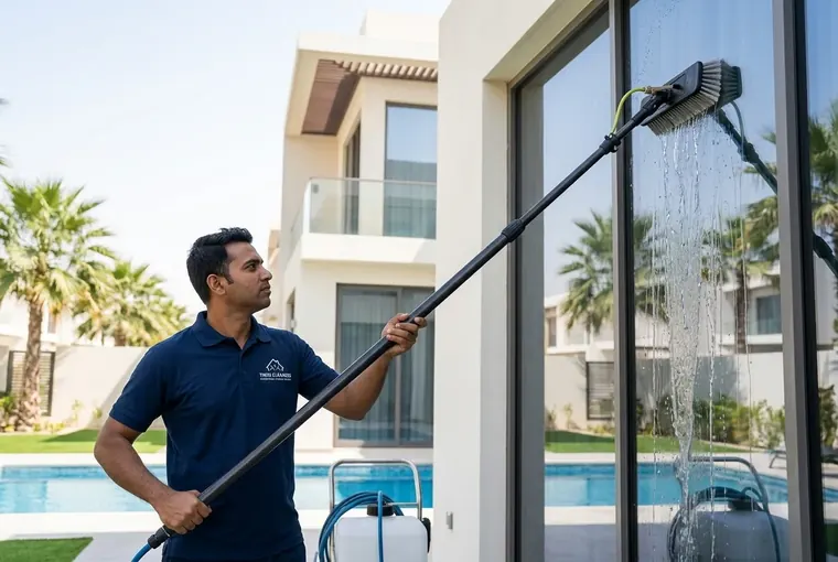 Twin Cleaners cleaning a home in Emirates Hills, Dubai